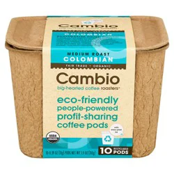 Cambio Roasters Pods Medium Roast Colombian Coffee - 10 ct