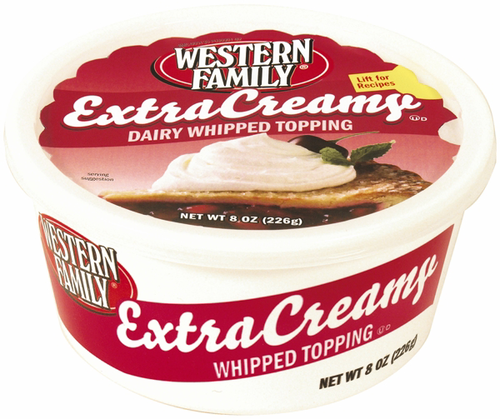 slide 1 of 1, Western Family Real Cream Whip Topping, 8 oz