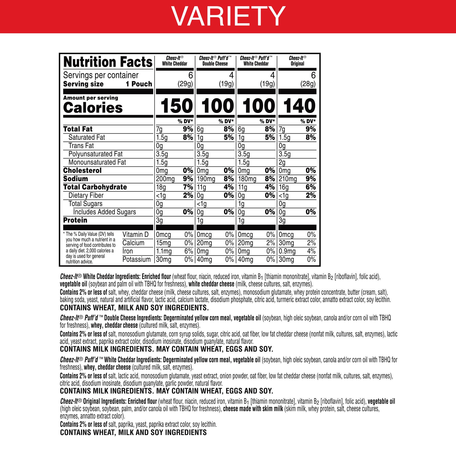 slide 5 of 5, Cheez-It Variety Pack Cheese Crackers, 20 ct