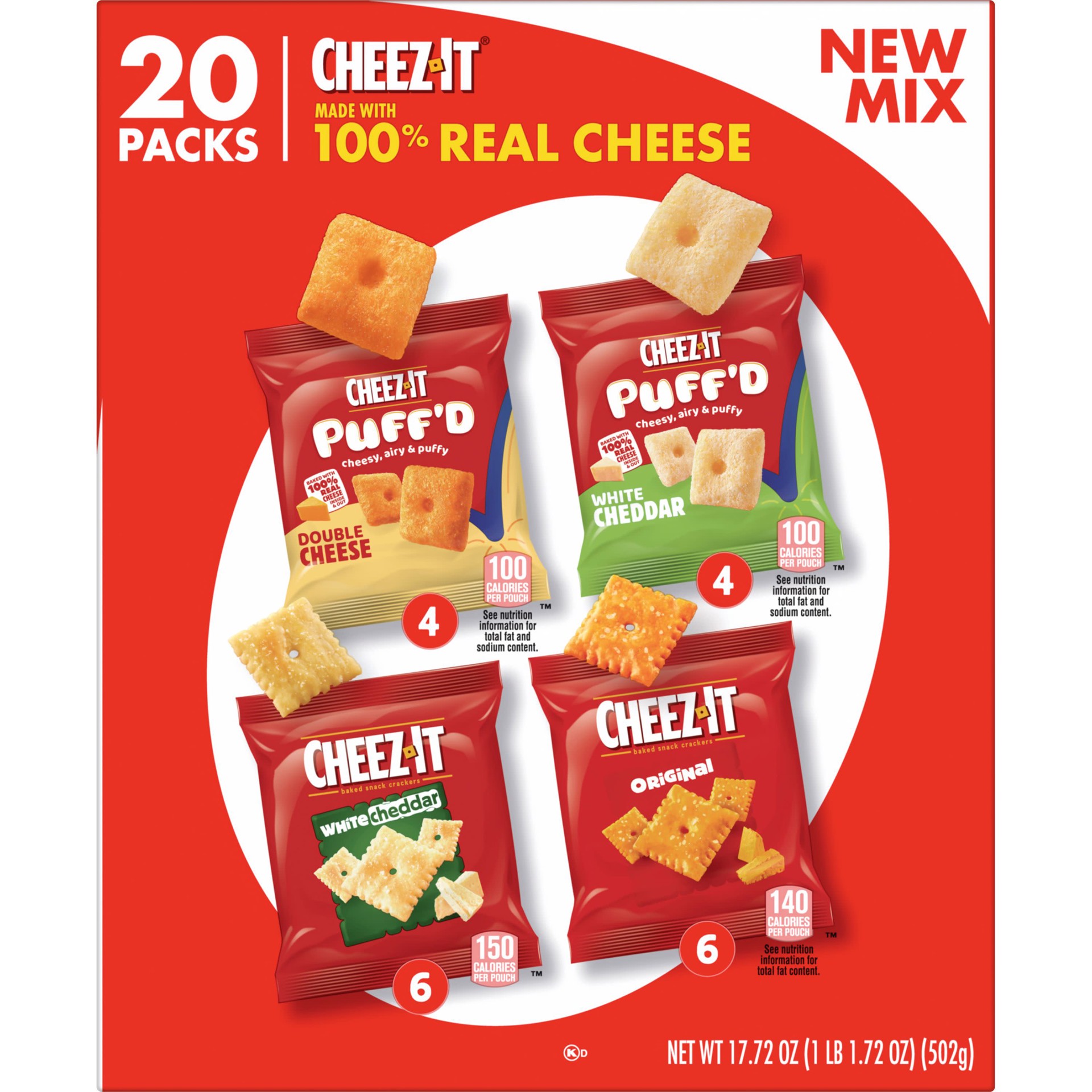 slide 4 of 5, Cheez-It Variety Pack Cheese Crackers, 20 ct
