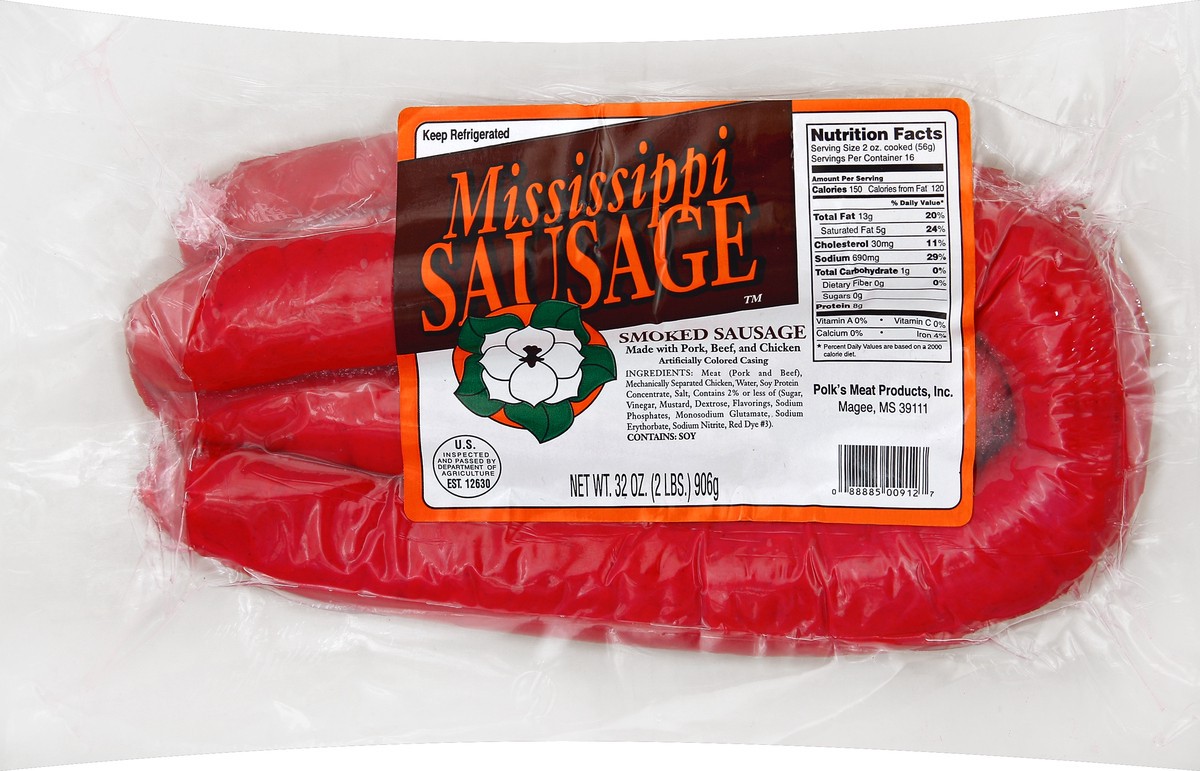 slide 5 of 5, Mississippi Sausage Smoked Sausage 32 oz, 32 oz