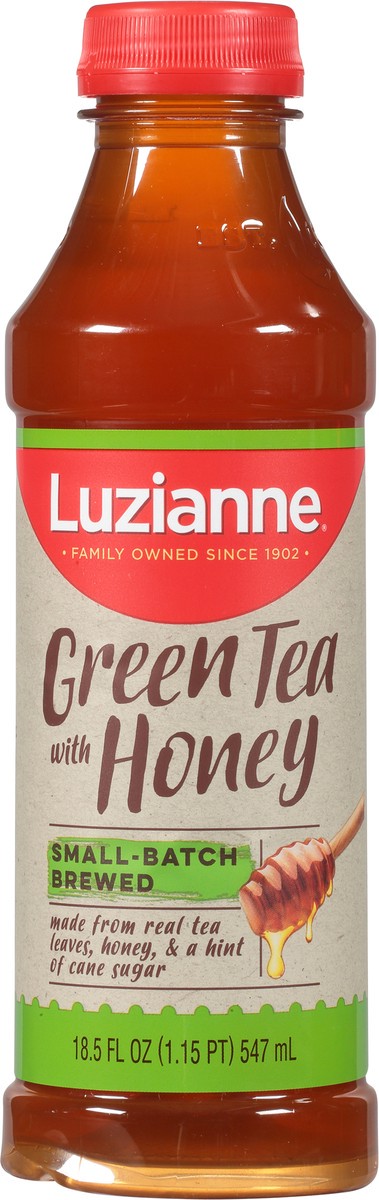 slide 5 of 9, Luzianne Small-Batch Brewed Green Tea with Honey 18.5 fl oz, 18.50 fl oz