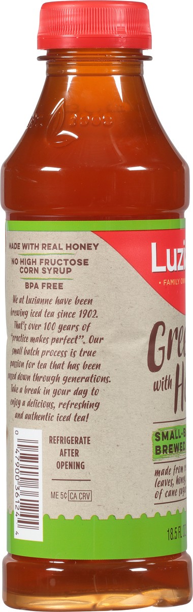 slide 7 of 9, Luzianne Small-Batch Brewed Green Tea with Honey 18.5 fl oz, 18.50 fl oz