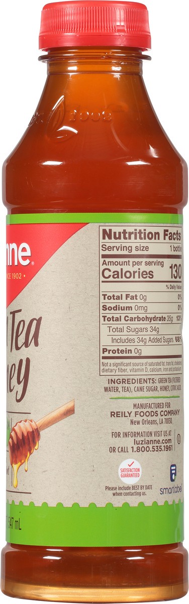 slide 8 of 9, Luzianne Small-Batch Brewed Green Tea with Honey 18.5 fl oz, 18.50 fl oz