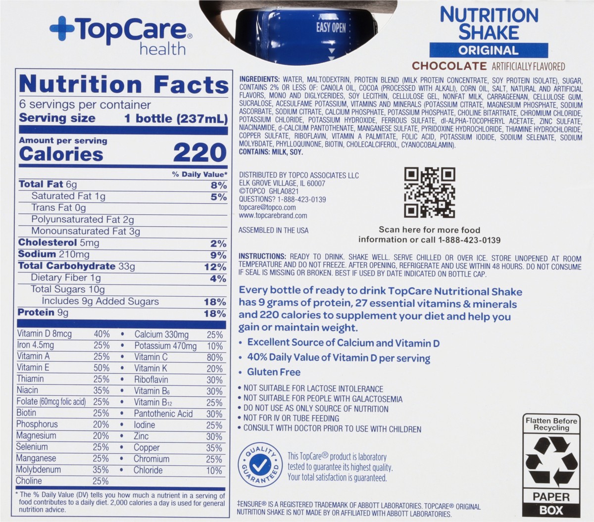 slide 5 of 9, Topcare Nutritional Supplement Choc, 6 ct