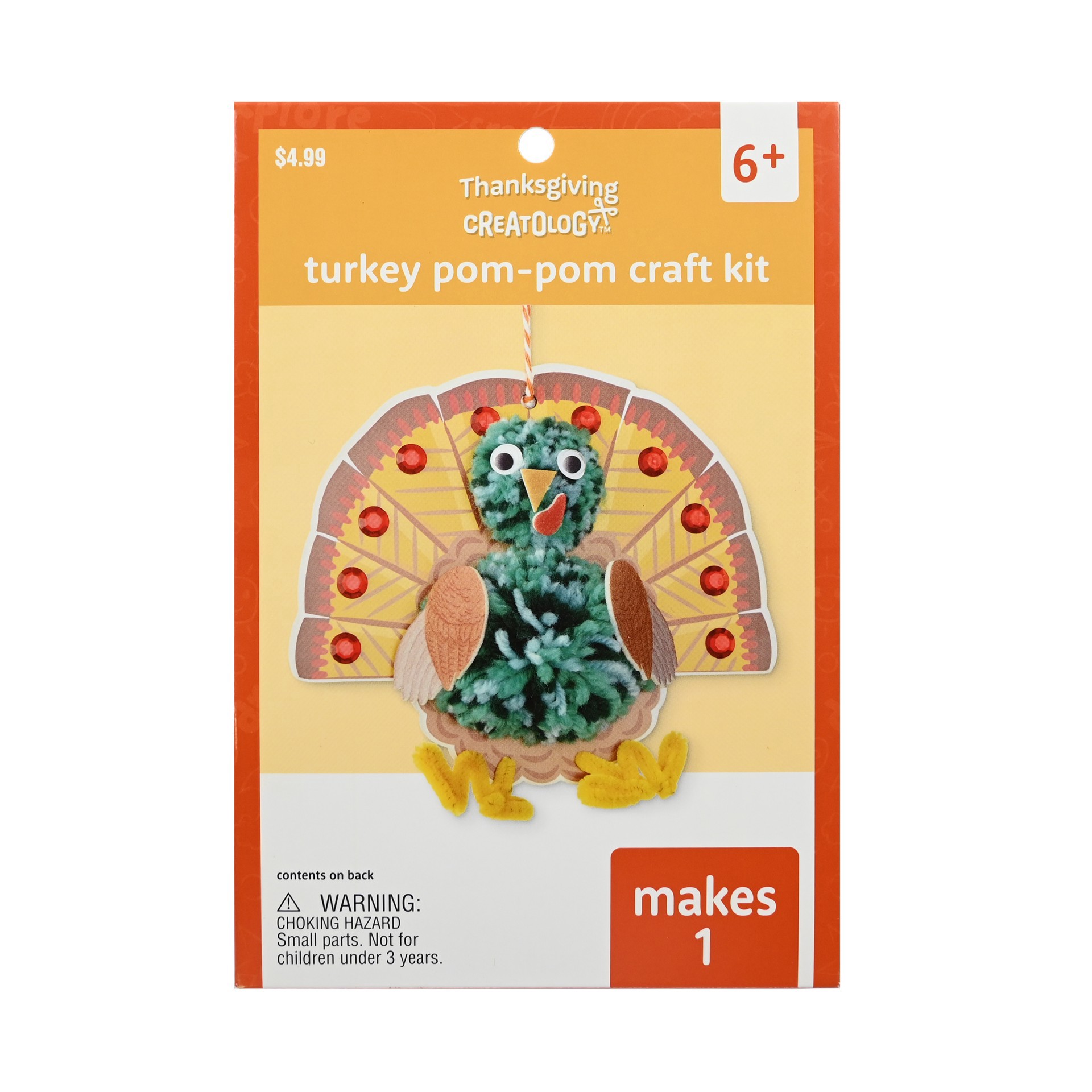 slide 2 of 4, Turkey Pom Pom Craft Kit By Creatology, 5.5 in x 8 in x 1.5 in