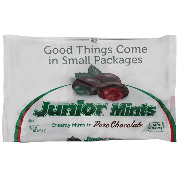 slide 1 of 5, Junior Mints Creamy Mints, In Pure Chocolate, 10 oz