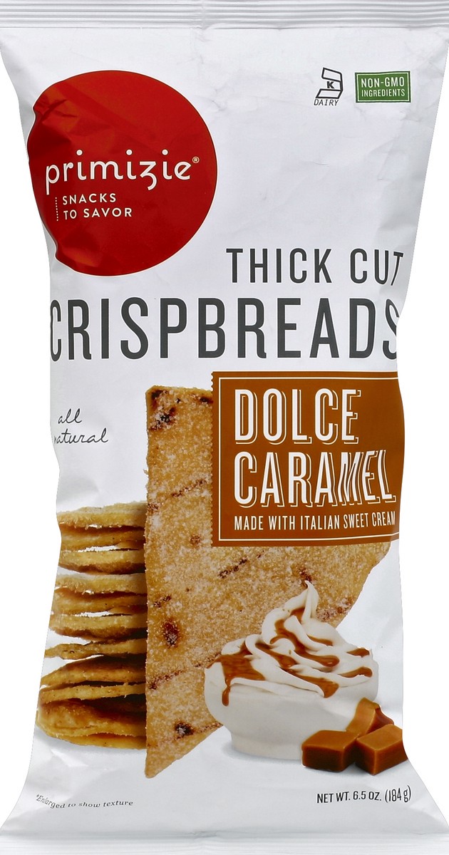 slide 2 of 5, Primizie All Natural Dolce Carmel Thick Cut Crispbreads, 6.5 oz