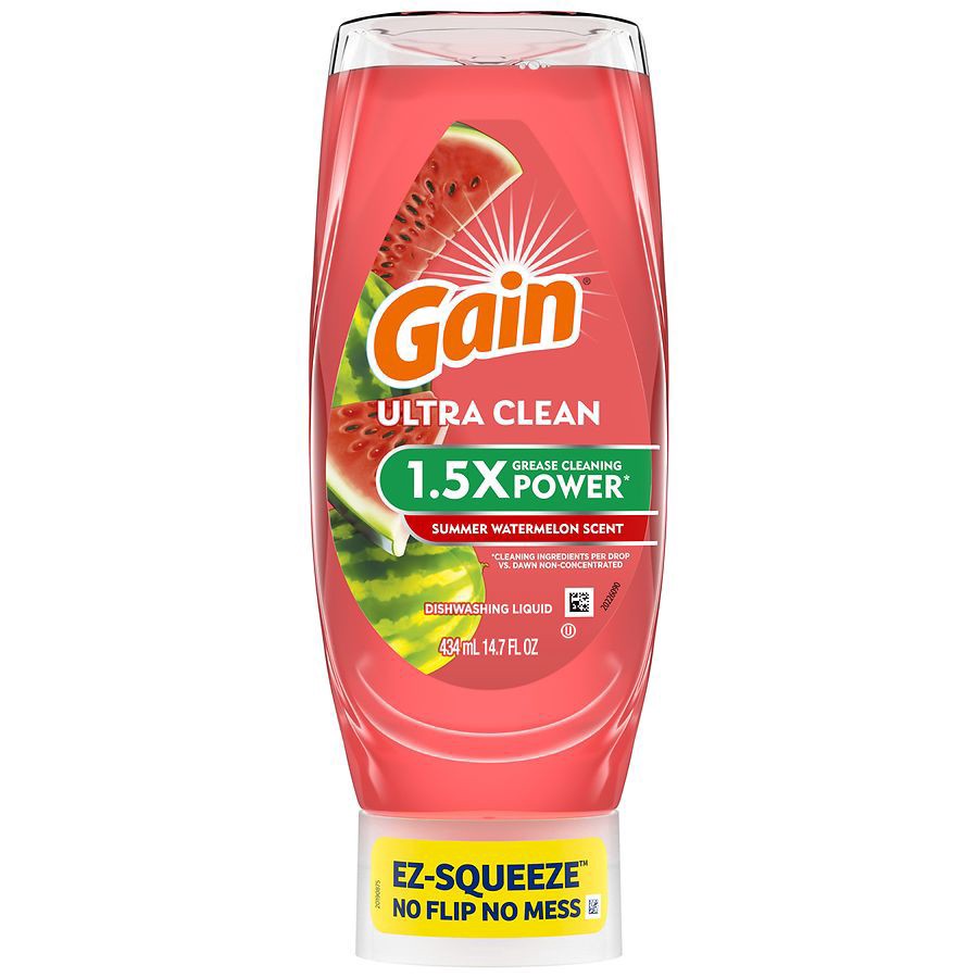 slide 4 of 5, Gain Ultra Dishwashing Liquid EZ Squeeze Summer Watermelon Scent 14.7 Ounces, 14.7 oz