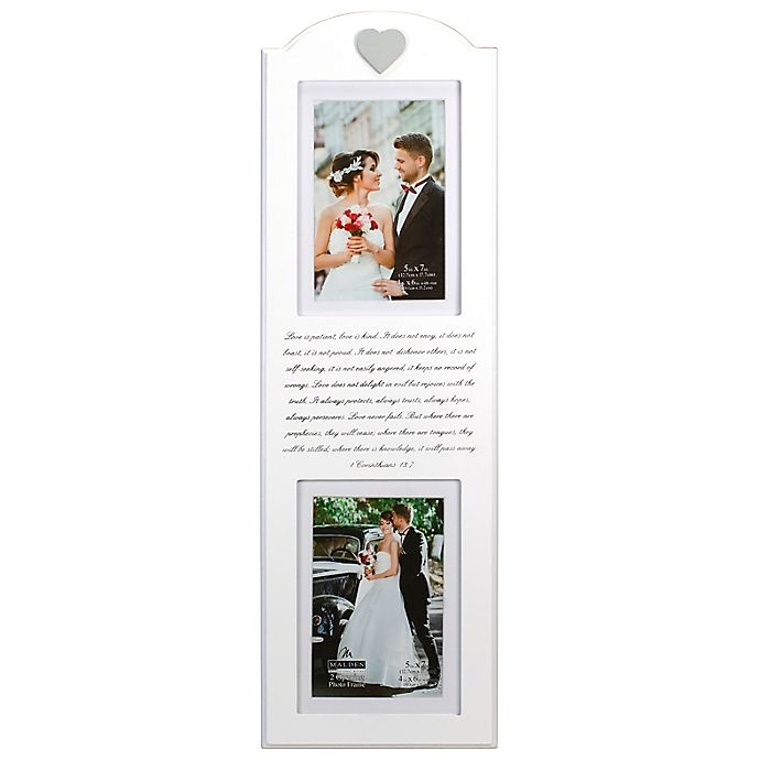 slide 1 of 1, Malden Corinthians Mr. & Mrs. 2-Photo Picture Frame - White, 1 ct