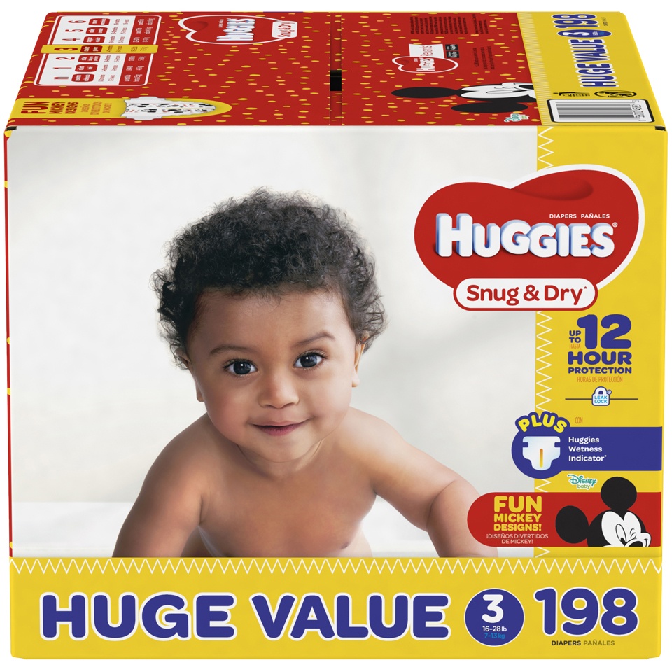 slide 1 of 1, Huggies Snug & Dry Diapers Size 3, 198 ct