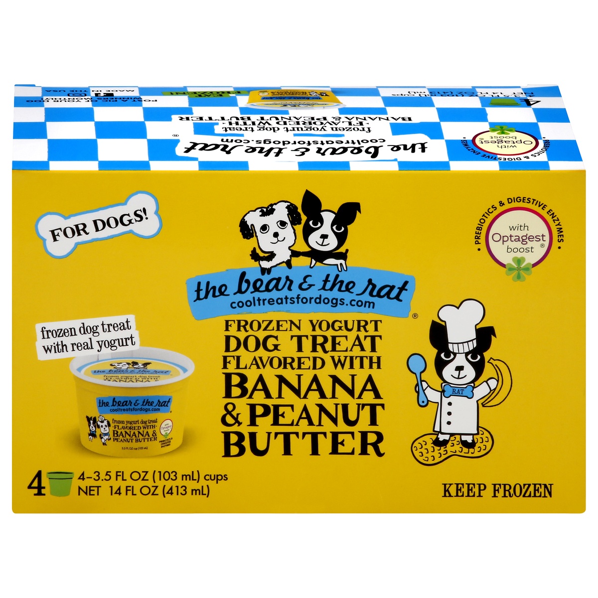 slide 1 of 1, The Bear & The Rat Banana & Peanut Butter Frozen Yogurt 4 ea, 4 ct