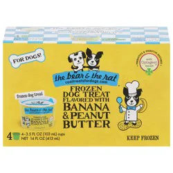 The Bear & The Rat Banana & Peanut Butter Dog Treat - 4 x 3.5 fl oz Cups