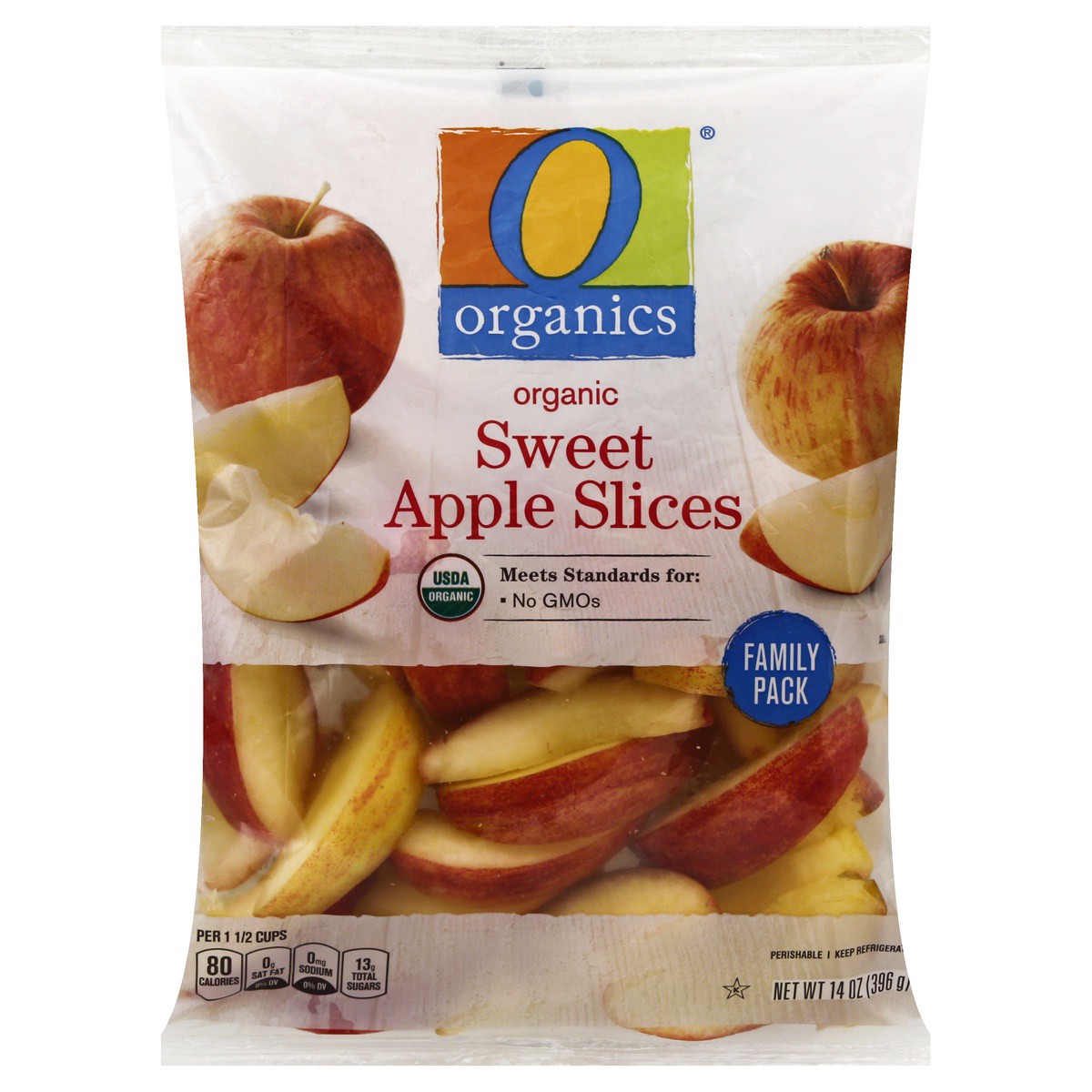 slide 1 of 5, O Organics Organic Apples Sweet Sliced, 14 oz