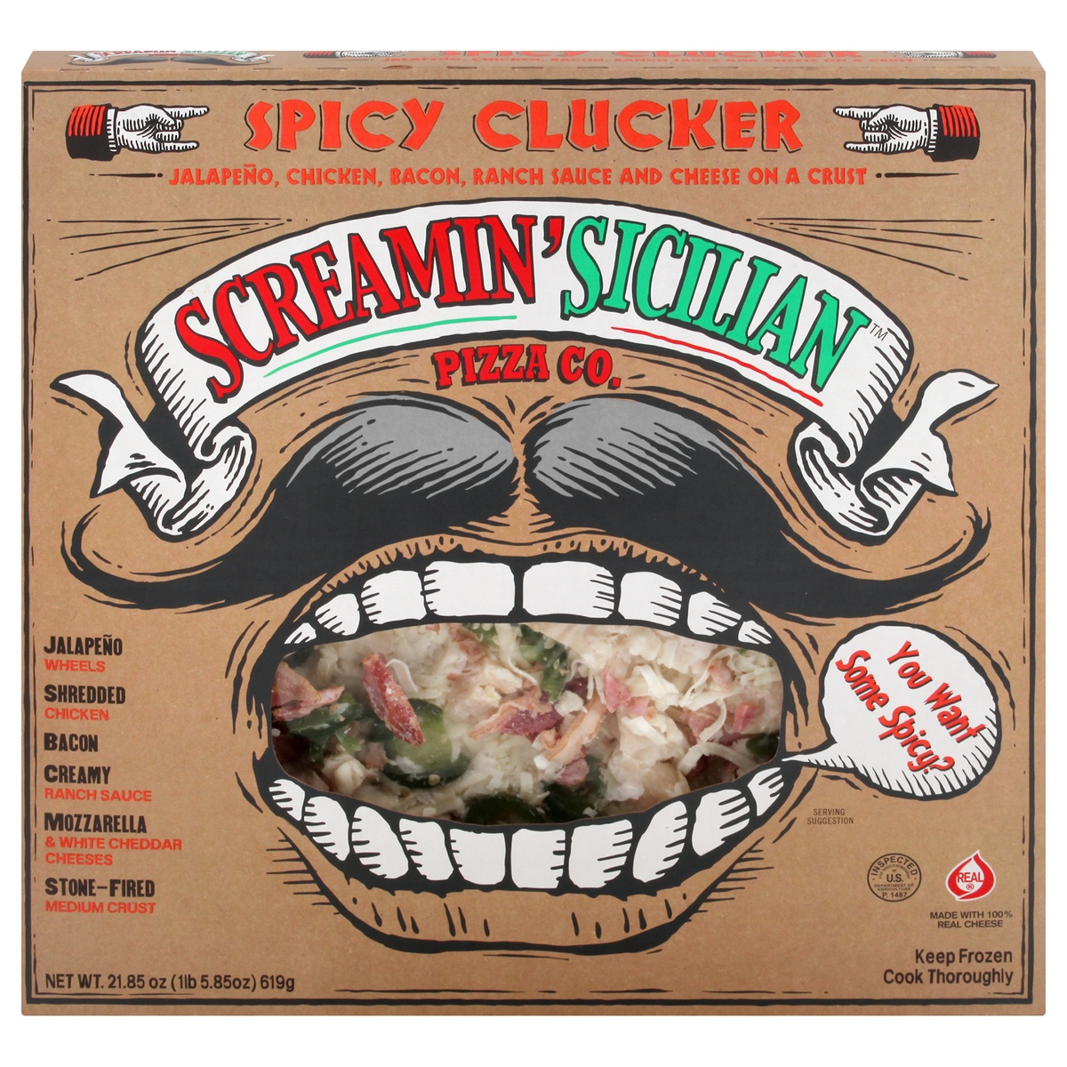 slide 1 of 1, Screamin' Sicilian Spicy Clucker Jalapeno Chicken Bacon Ranch Pizza, 21.85 oz