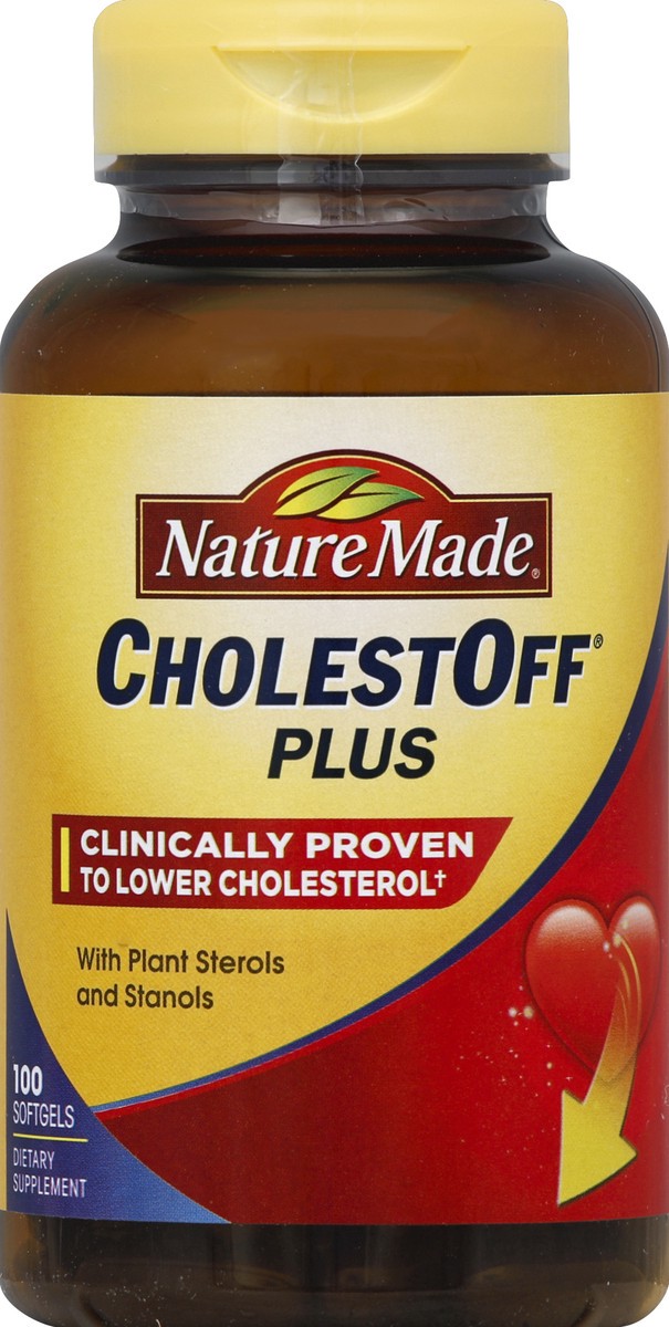 slide 2 of 7, Nature Made CholestOff Plus, Dietary Supplement for Heart Health Support, 100 Softgels, 25 Day Supply, 100 ct