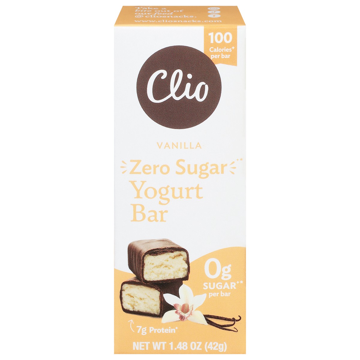 slide 8 of 13, Clio Yogurt Bar, Zero Sugar, Vanilla, 1.48 oz