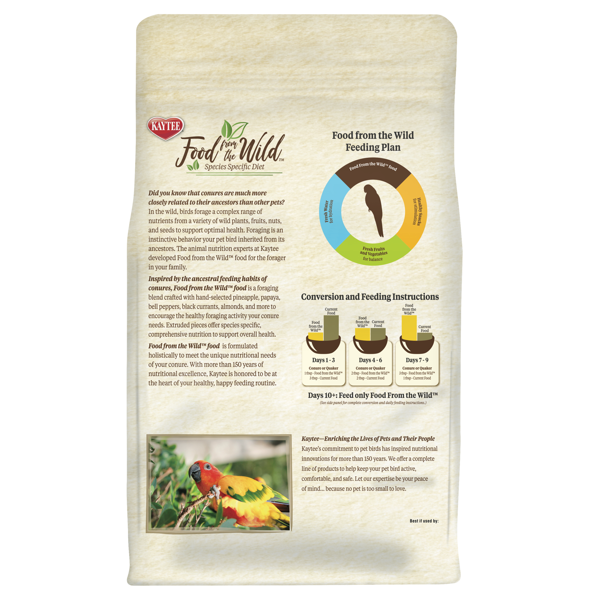 slide 2 of 10, Kaytee Food from the Wild Conure, 2.5 lb, Hand Selected Ingredients, 2.5 lb