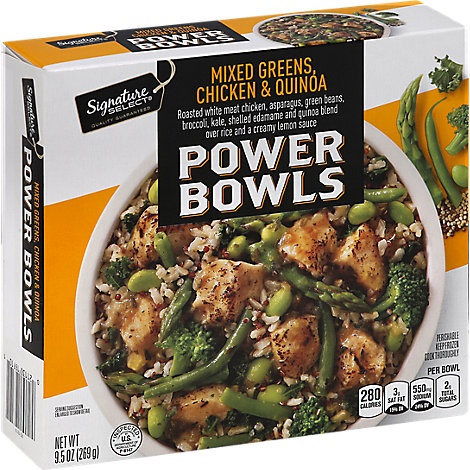 slide 1 of 1, Signature Select Power Bowl Greens Chicken Quinoa, 9.5 oz