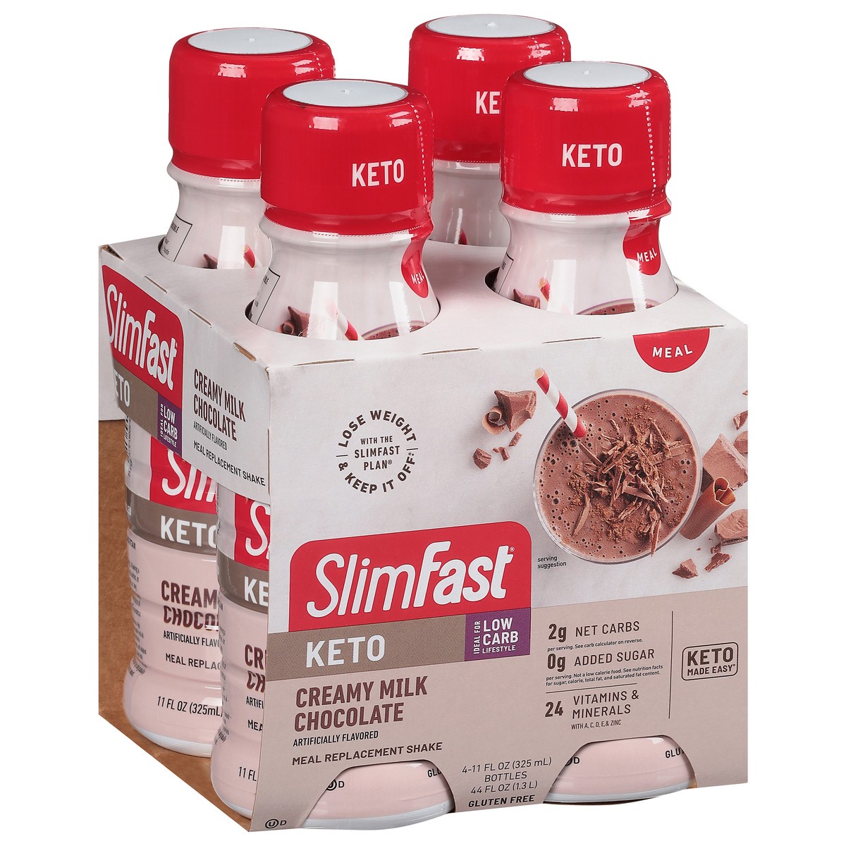 slide 6 of 11, SlimFast Keto Ready To Drink Shake - Chocolate, 4 ct