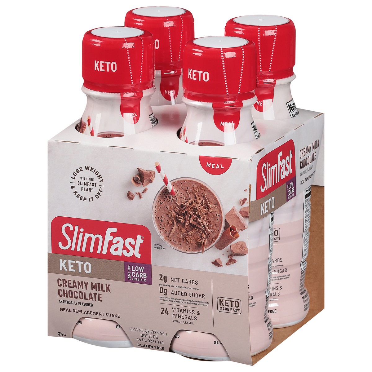 slide 7 of 11, SlimFast Keto Ready To Drink Shake - Chocolate, 4 ct