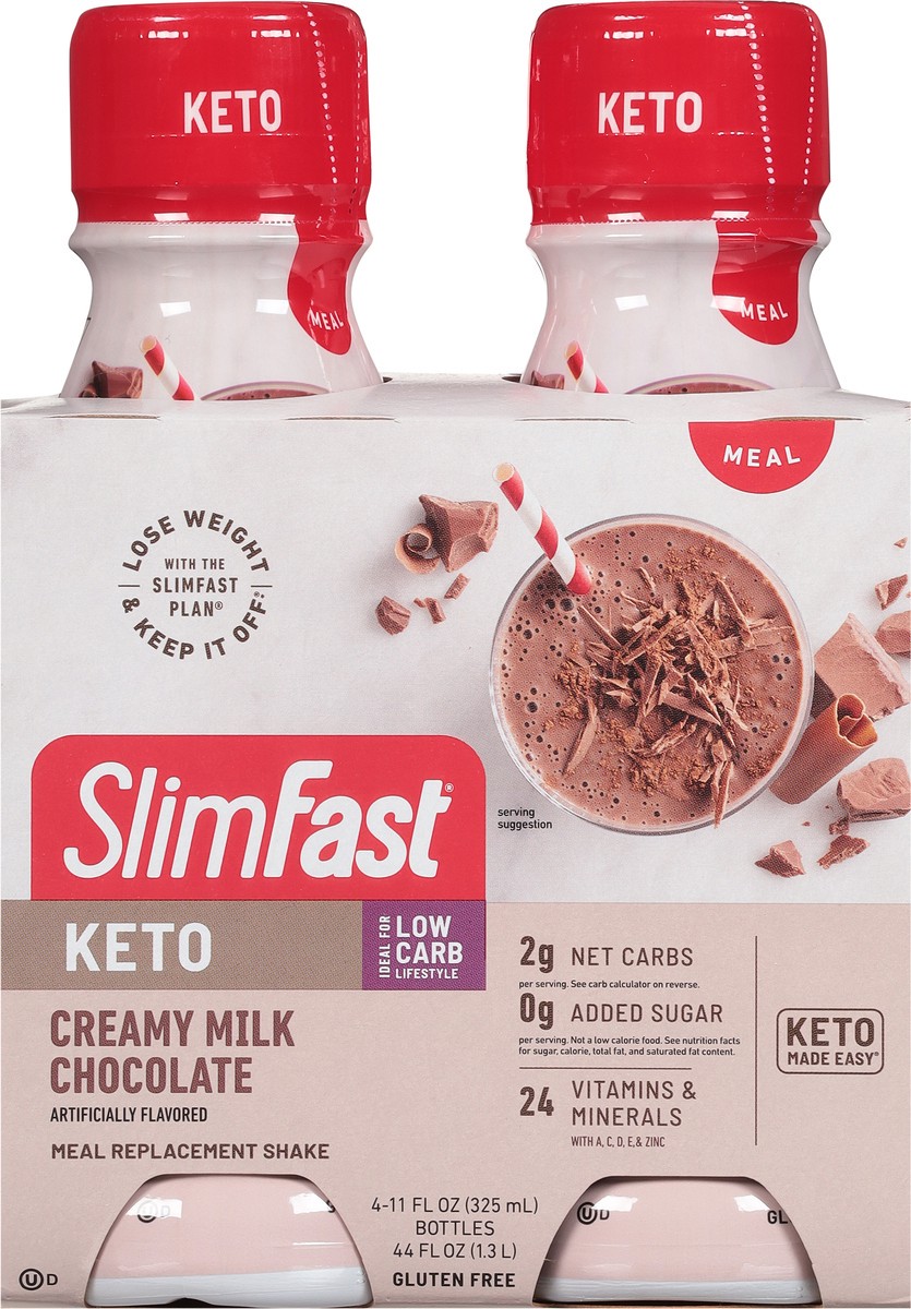 slide 3 of 11, SlimFast Keto Ready To Drink Shake - Chocolate, 4 ct