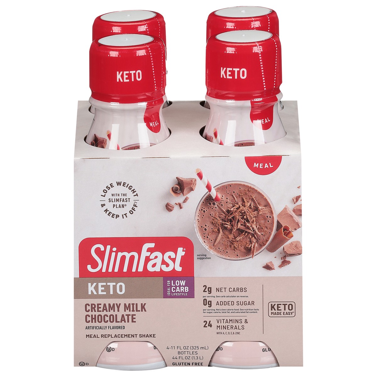 slide 5 of 11, SlimFast Keto Ready To Drink Shake - Chocolate, 4 ct