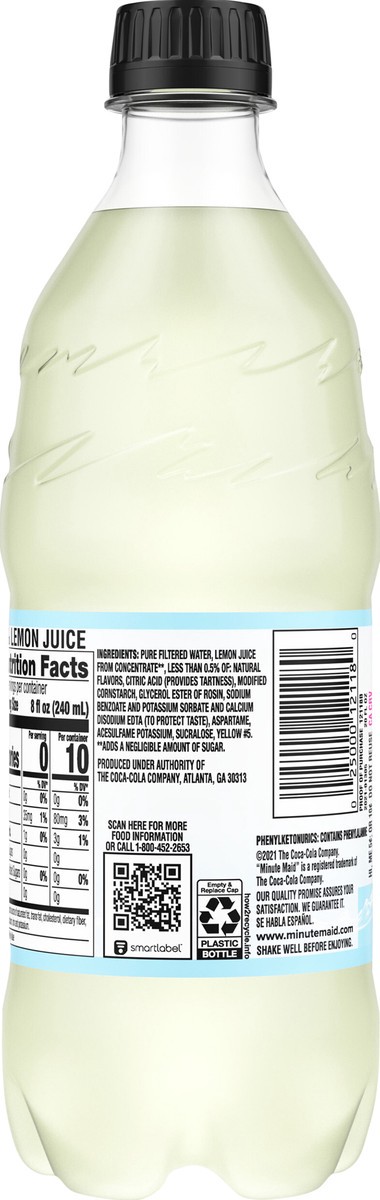 slide 5 of 7, Minute Maid Zero Sugar Lemonade Bottle, 20 fl oz, 20 fl oz