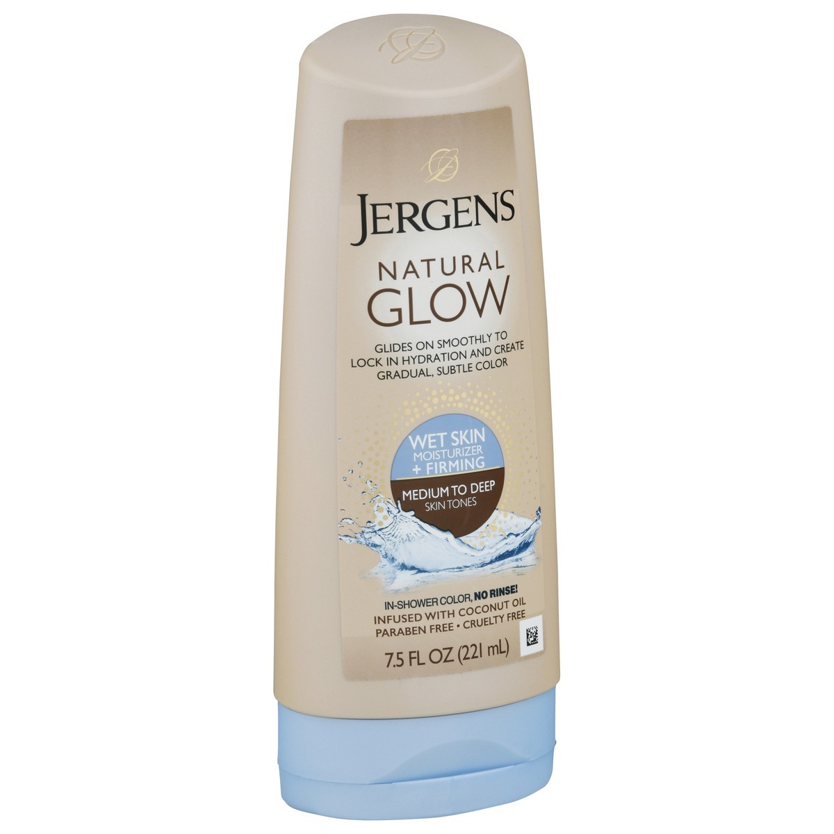 slide 3 of 9, Jergens Natural Glow +FIRMING In-shower Sunless Tanning Lotion, Self Tanner for Medium to Deep Skin Tone, Anti Cellulite Firming Body Lotion, for Gradual and Natural-Looking Fake Tan, 7.5 Ounce, 7.50 fl oz