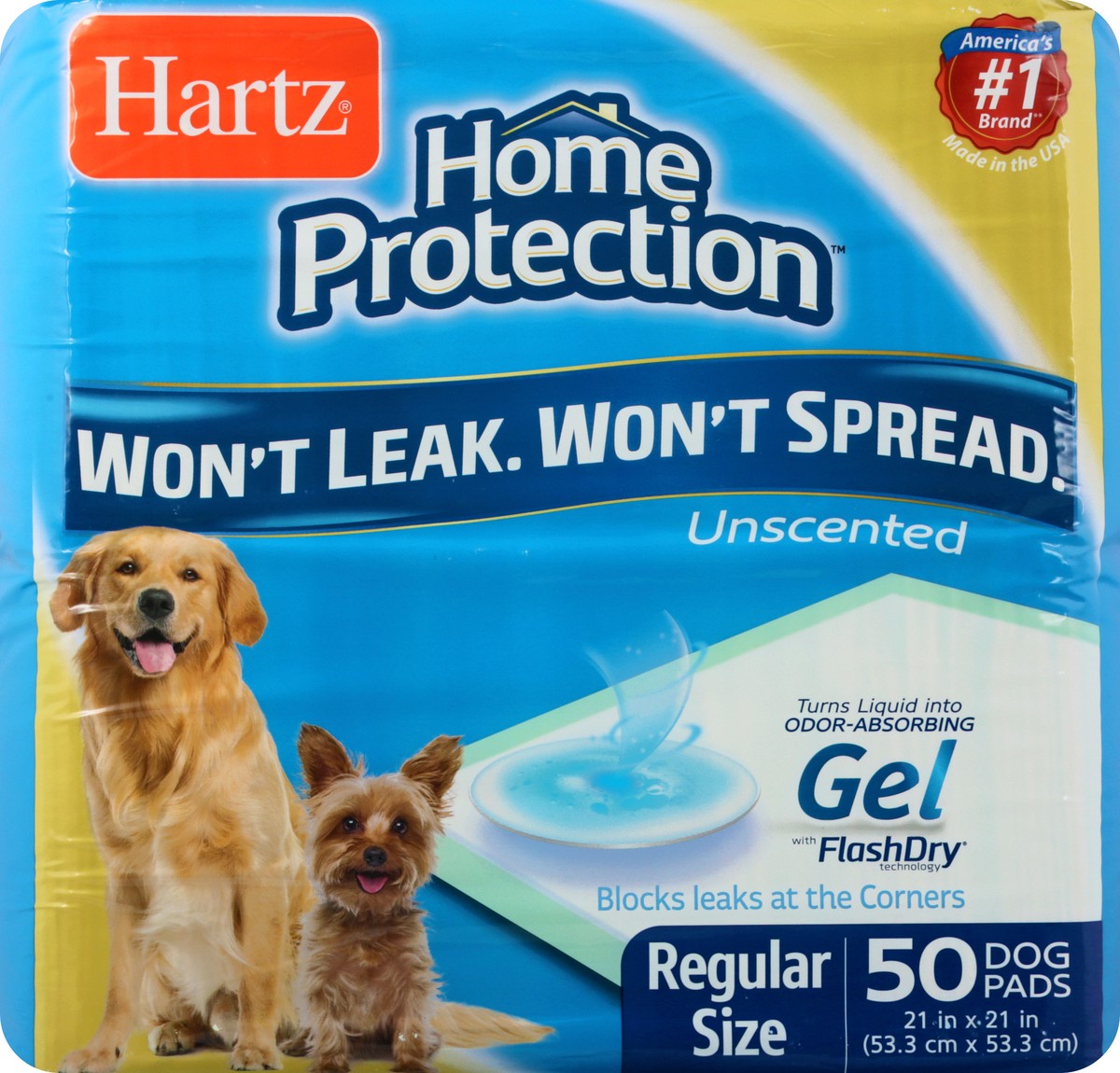 slide 9 of 9, Hartz Home Protection Regular Size Unscented Dog Pads 50 ea, 50 ct