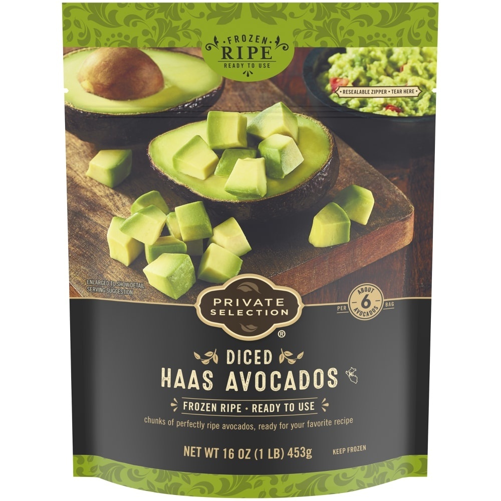 slide 1 of 1, Private Selection Diced Haas Avocados, 16 oz