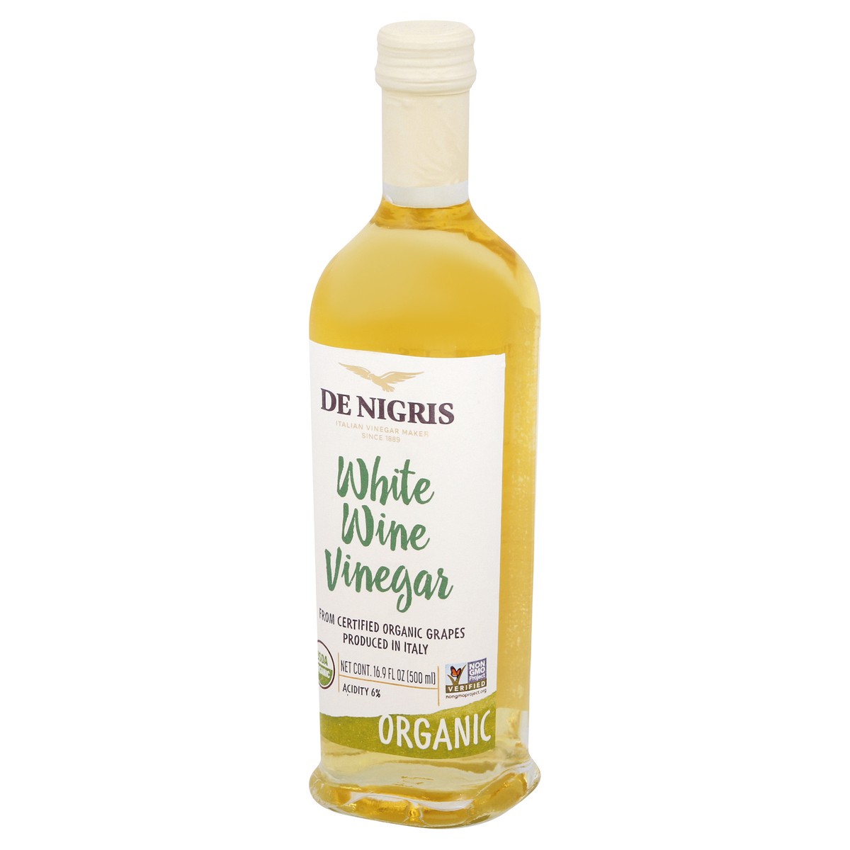 slide 10 of 10, De Nigris Organic White Wine Vinegar, 16.9 oz