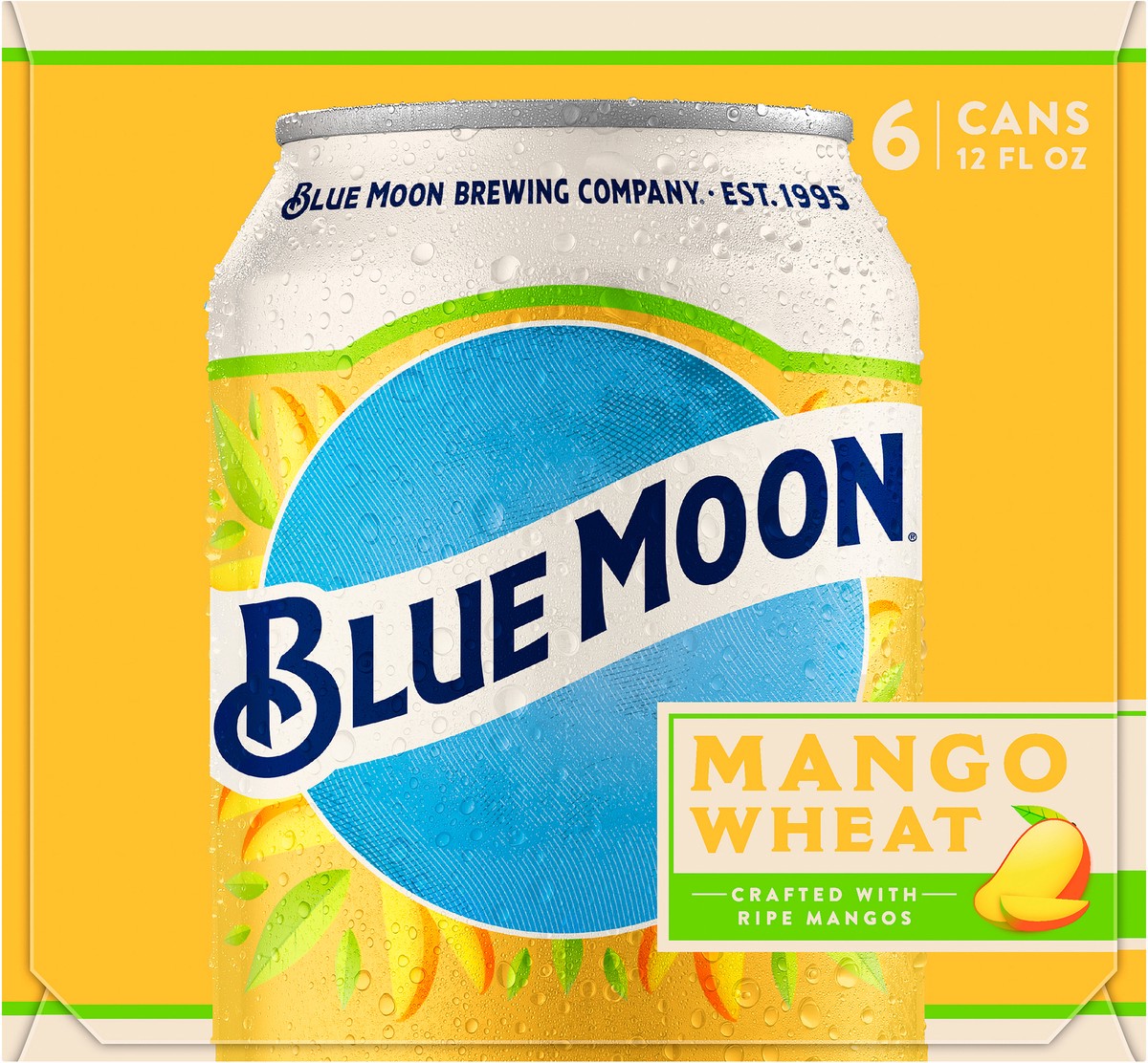 slide 3 of 9, Blue Moon Mango Wheat Ale, 6 ct; 12 oz