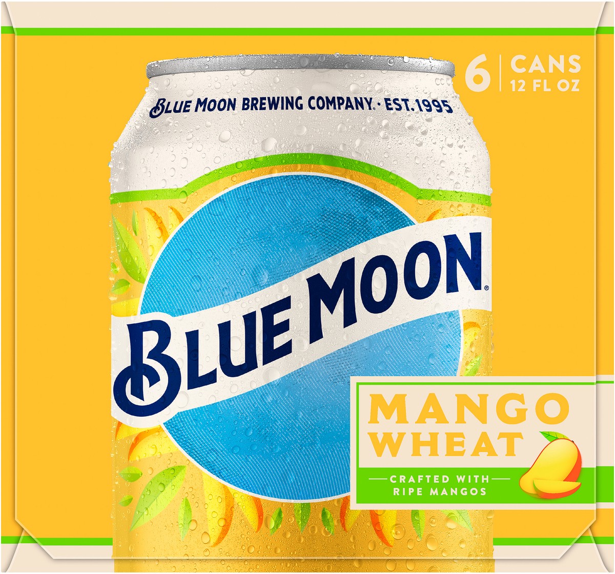 slide 6 of 9, Blue Moon Mango Wheat Ale, 6 ct; 12 oz