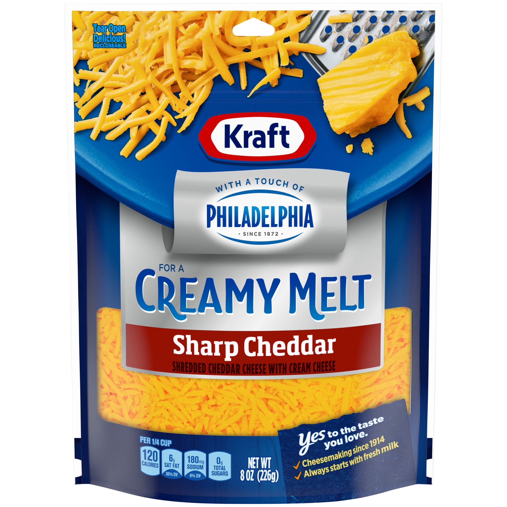 slide 1 of 1, Kraft Philadelphia Sharp Cheddar, 8 oz