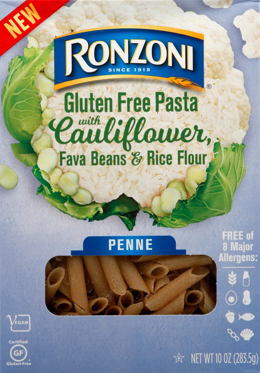 slide 2 of 9, Ronzoni Penne Pasta with Cauliflower, Fava Beans & Rice Flour, 10 oz