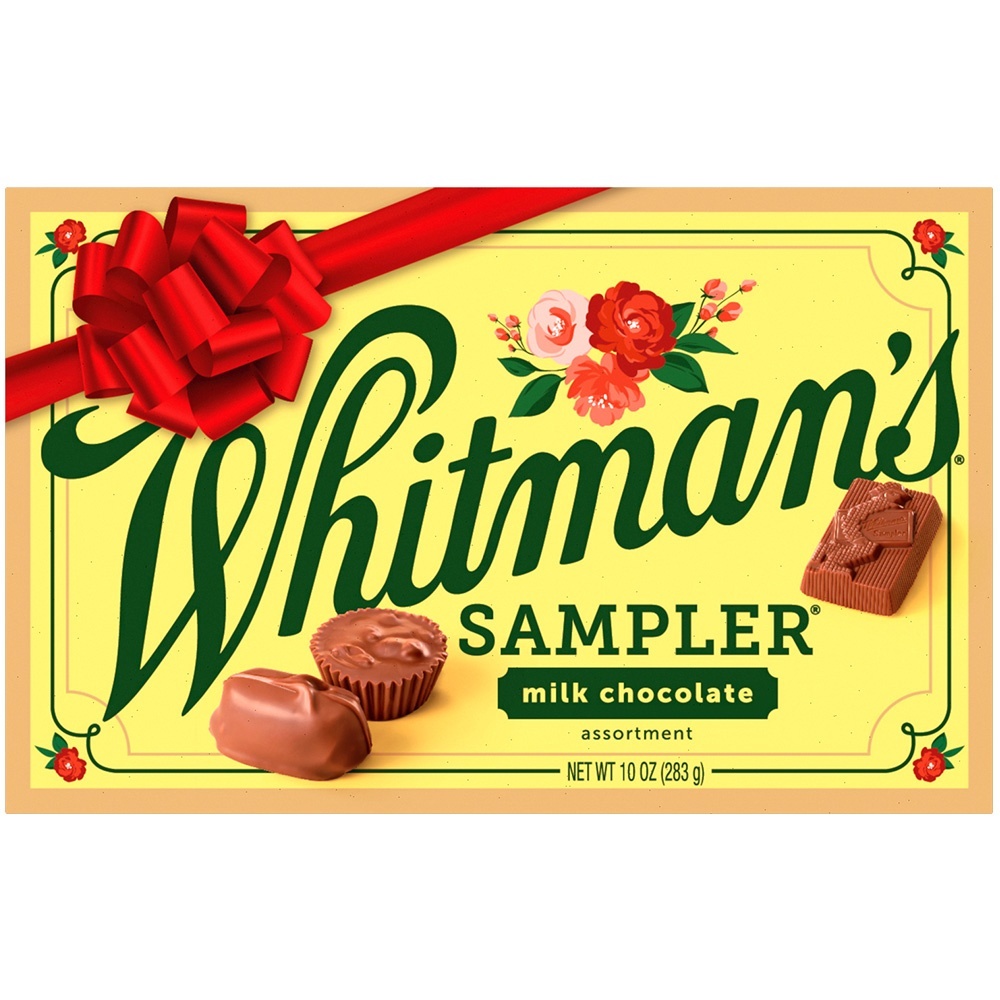 slide 1 of 1, Whitman's Russell Stover Christmas Milk Chocolate Sampler Box, 10 oz