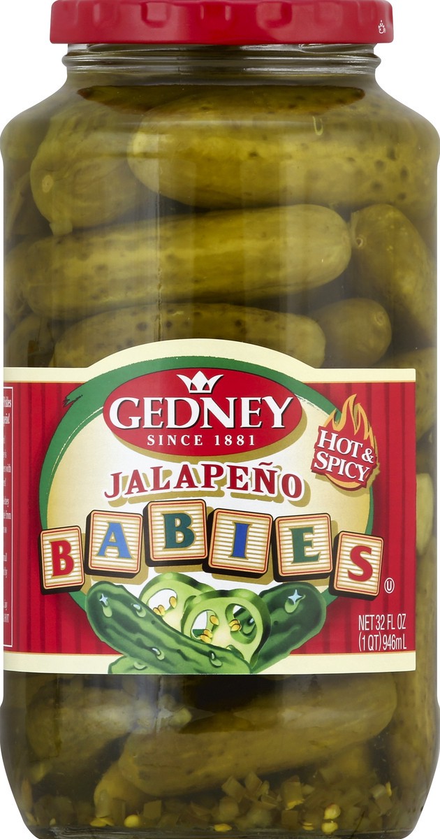 slide 2 of 2, Gedney Jalapeno Babies, 32 oz