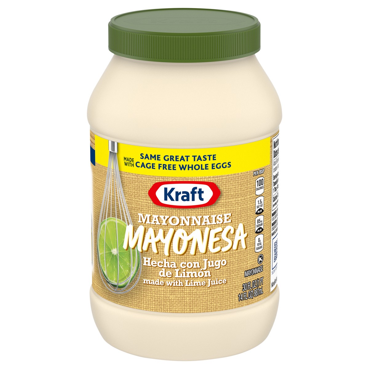 slide 5 of 13, Kraft Mayonnaise with Lime Juice, 30 fl oz Jar, 30 fl oz