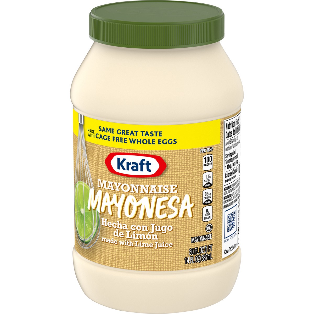 slide 6 of 13, Kraft Mayonnaise with Lime Juice, 30 fl oz Jar, 30 fl oz