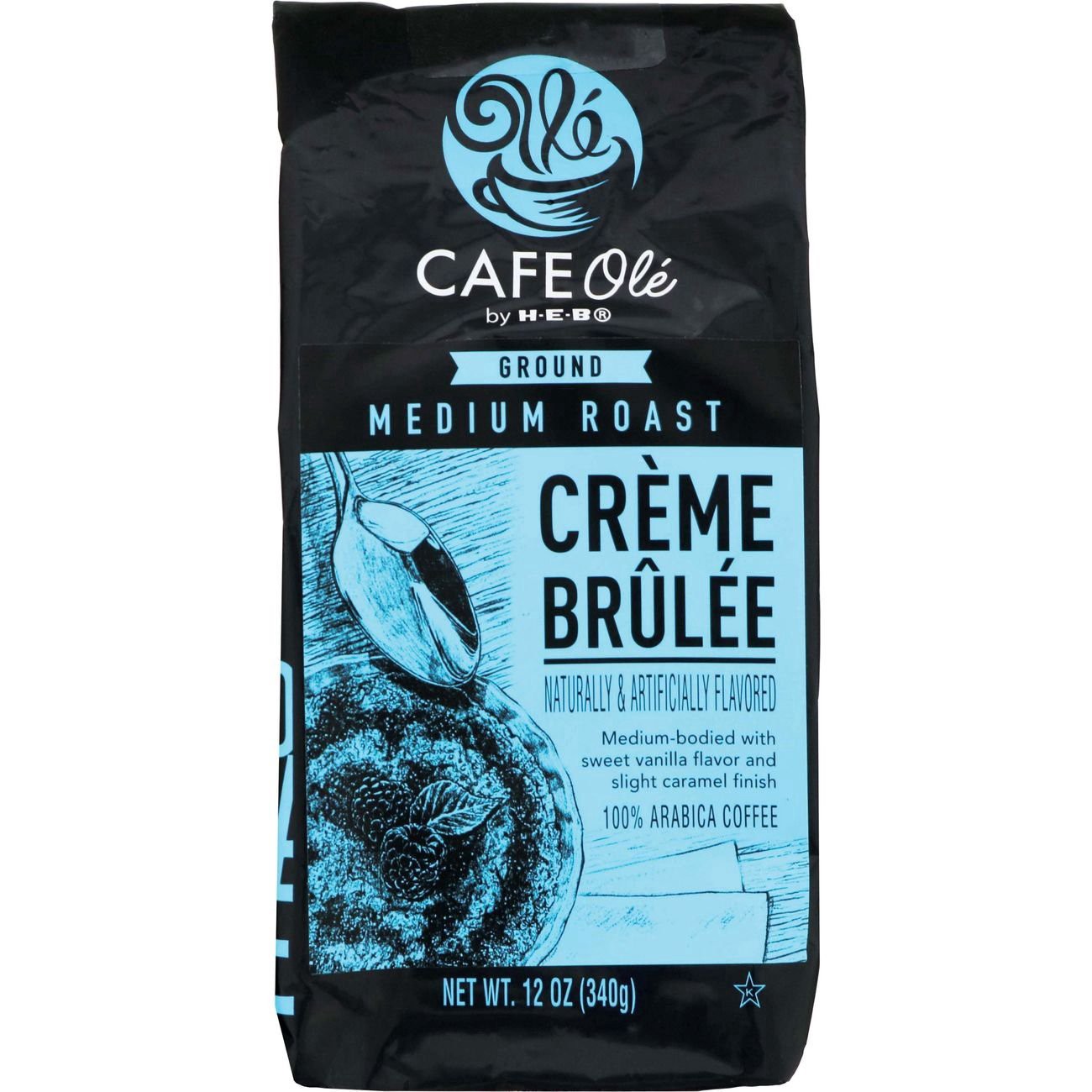 slide 1 of 1, H-E-B Cafe Ole Ground Creme Brulee Medium Roast Coffee - 12 oz, 12 oz