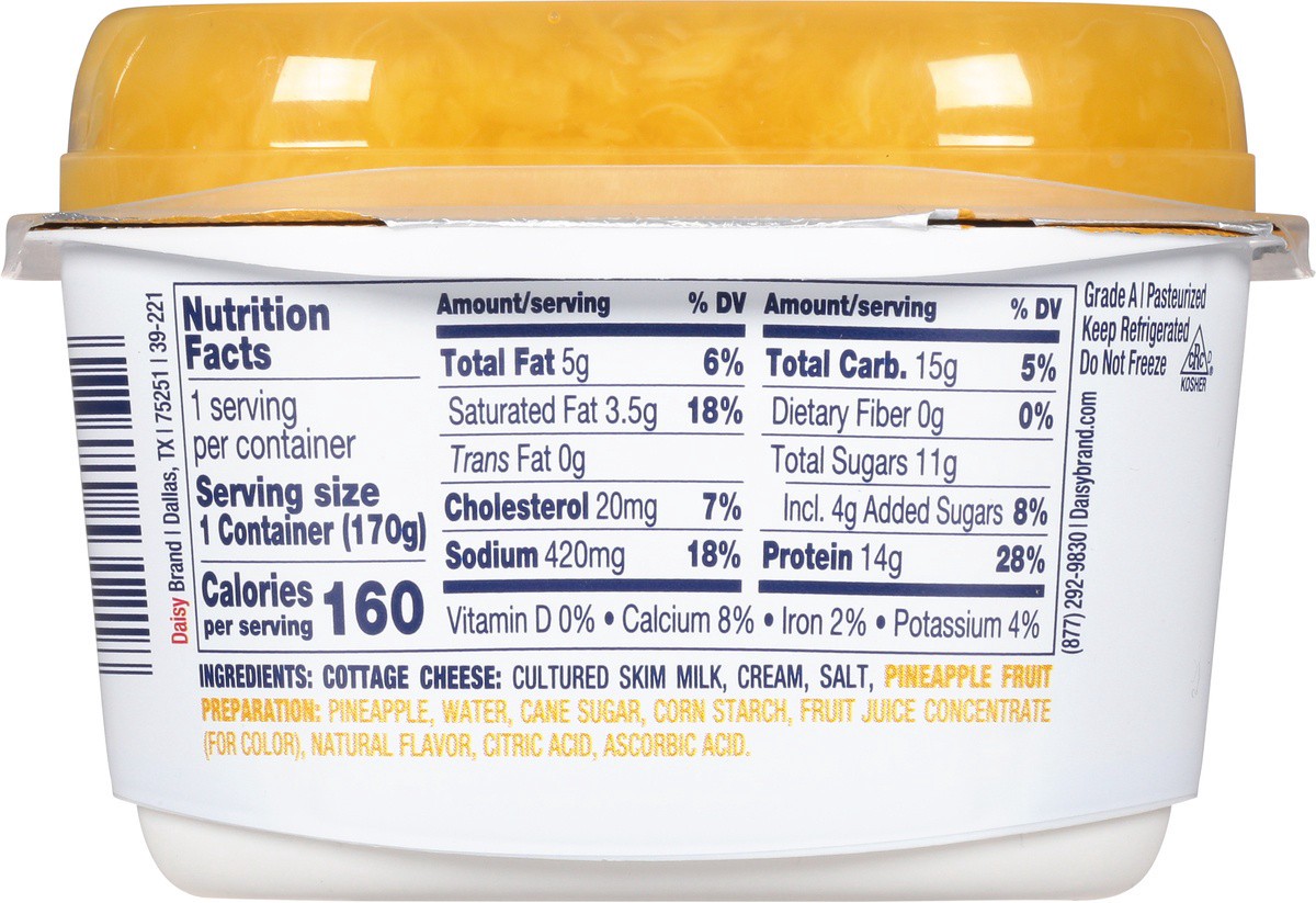 slide 8 of 9, Daisy Cottage Cheese with Pineapple - 6oz, 6 oz