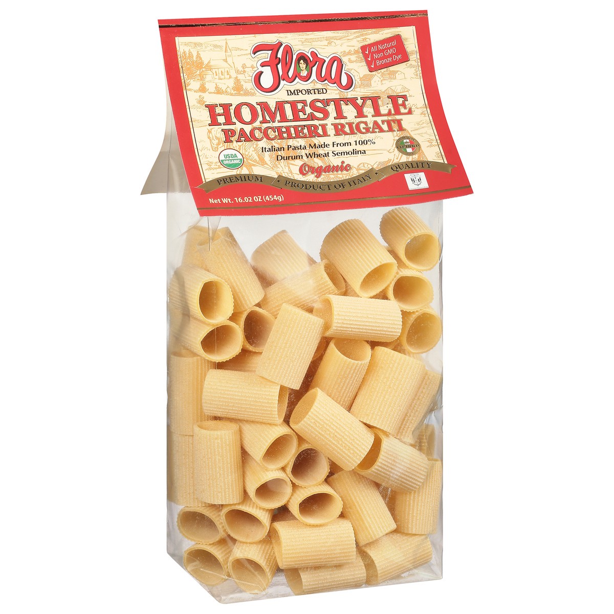 slide 6 of 11, Flora Homestyle Organic Paccheri Rigati 16.02 oz, 16.02 oz