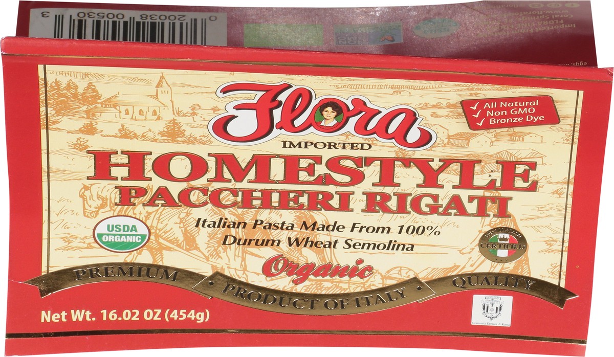slide 9 of 11, Flora Homestyle Organic Paccheri Rigati 16.02 oz, 16.02 oz