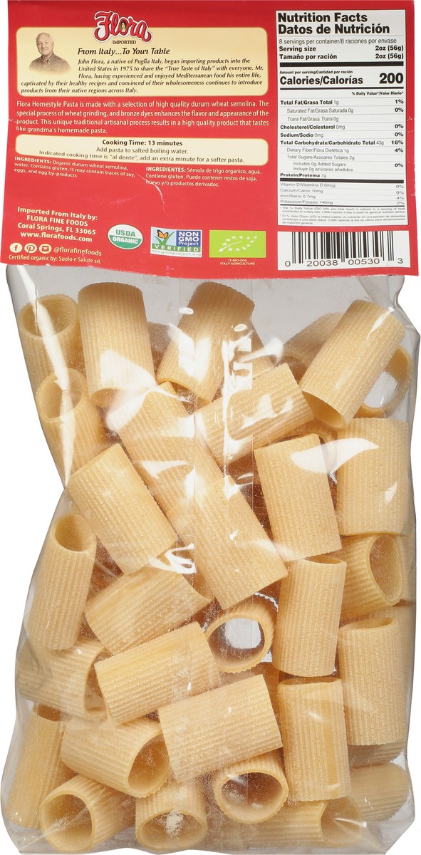 slide 4 of 11, Flora Homestyle Organic Paccheri Rigati 16.02 oz, 16.02 oz
