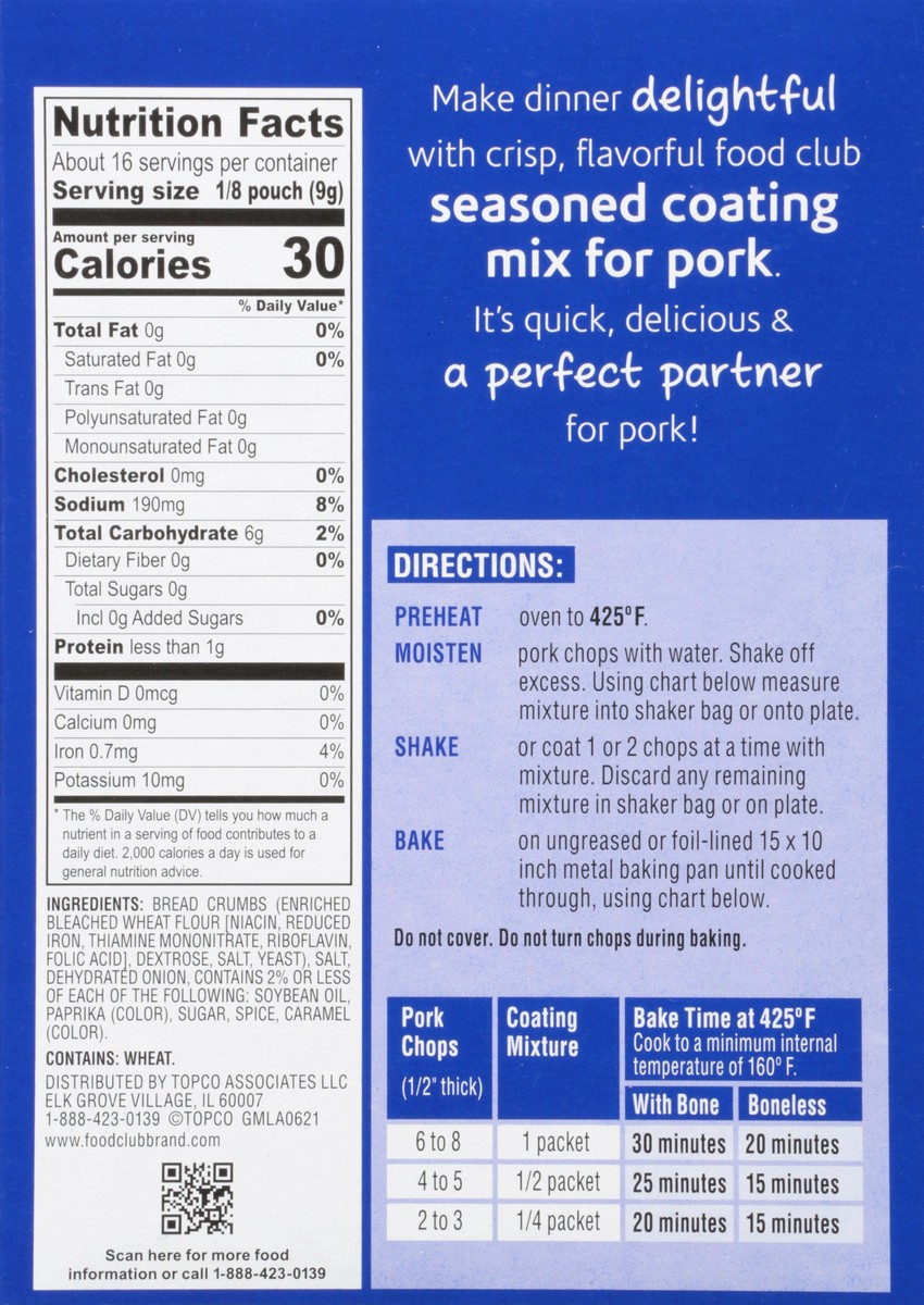 slide 9 of 9, Food Club Coating Mix for Pork 2 ea, 2 ct