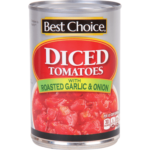 slide 1 of 1, Best Choice Diced Tomatoes With Roasted Garlic & Onions, 14.5 oz