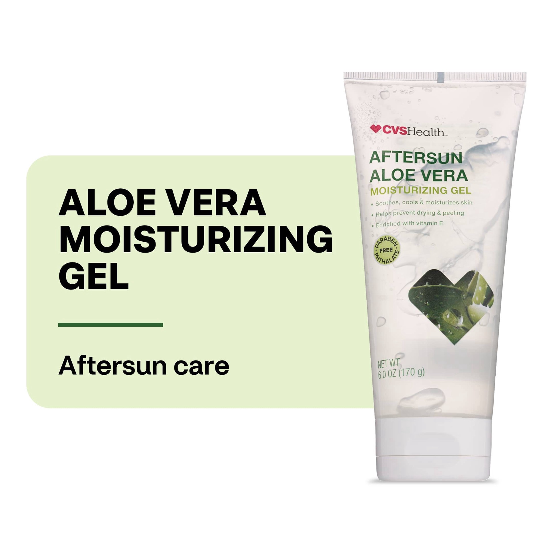slide 1 of 1, CVS Health Aftersun Aloe Vera Moisturizing Gel, 6 Oz, 1 ct