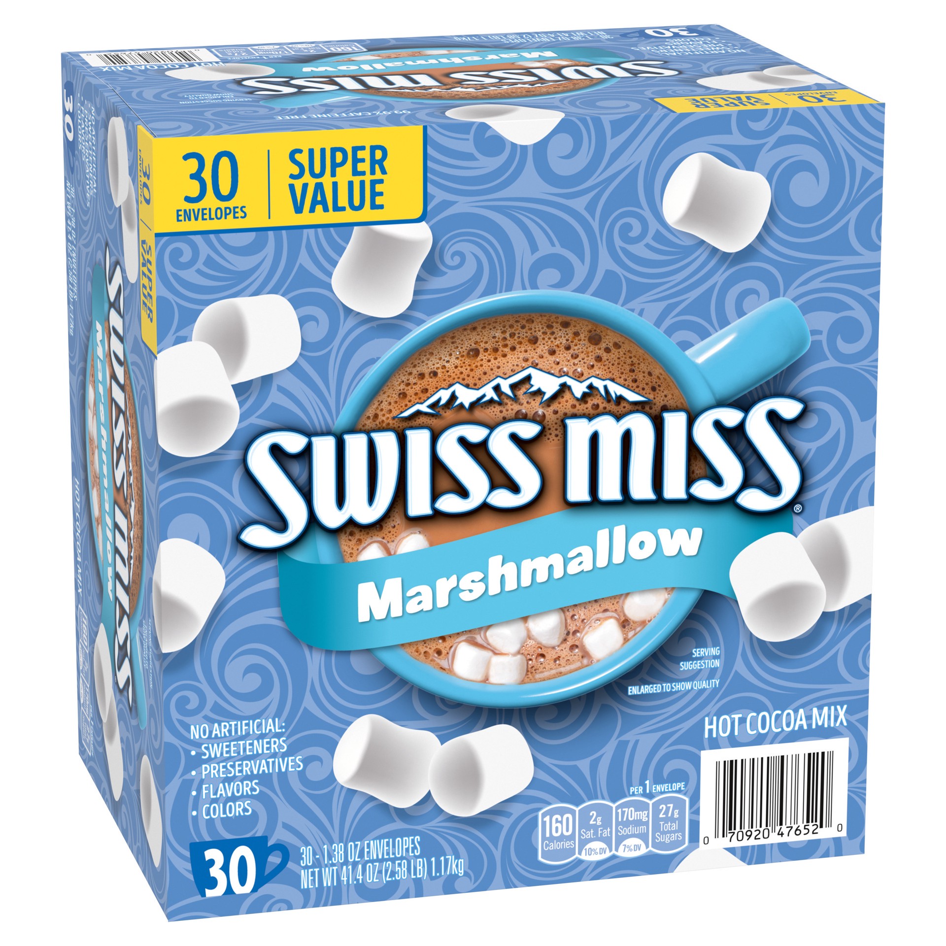 slide 5 of 5, Swiss Miss Chocolate Hot Cocoa Mix With Marshmallows, 30 Count Hot Cocoa Packets, 30 ct