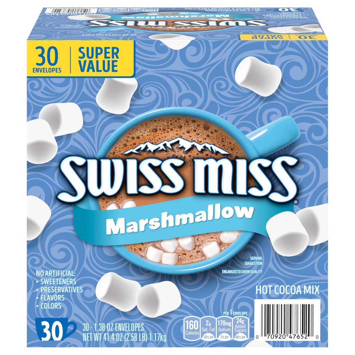 slide 1 of 5, Swiss Miss Chocolate Hot Cocoa Mix With Marshmallows, 30 Count Hot Cocoa Packets (8 Pack), 30 ct